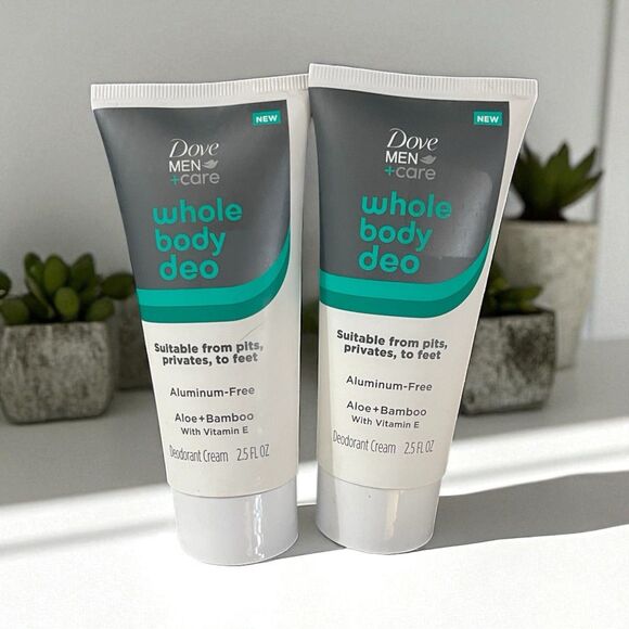 Dove Men+Care Whole Body Deodorant Aluminum Free Invisible Cream 2.50 OZ 2 PACK - Picture 1 of 6